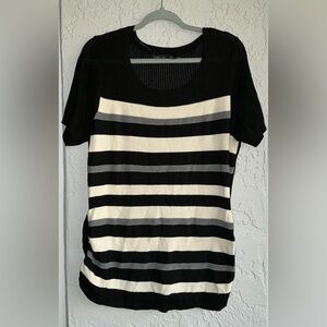 Lane Bryant Black and White Knit Top